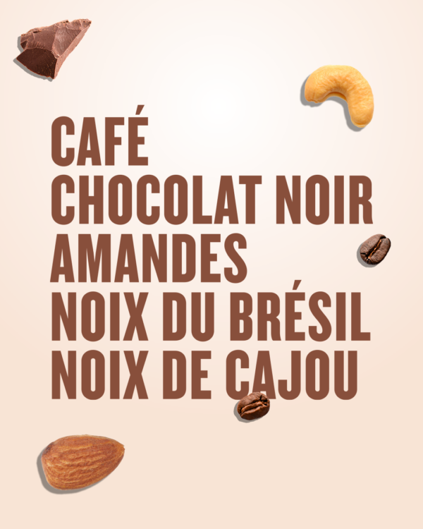 Coffee dark chocolate almonds nut bar