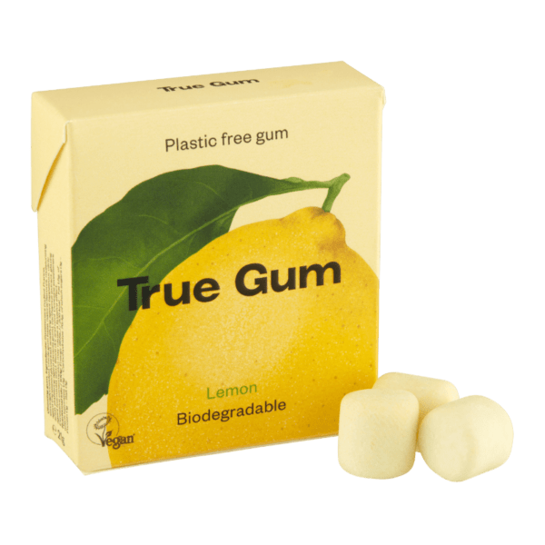 true gum plastic free chewing gum lemon