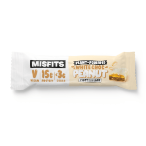 Misfits - Chocolat Blanc Cacahuète Salée - Barre Protéinée Vegan - 45g