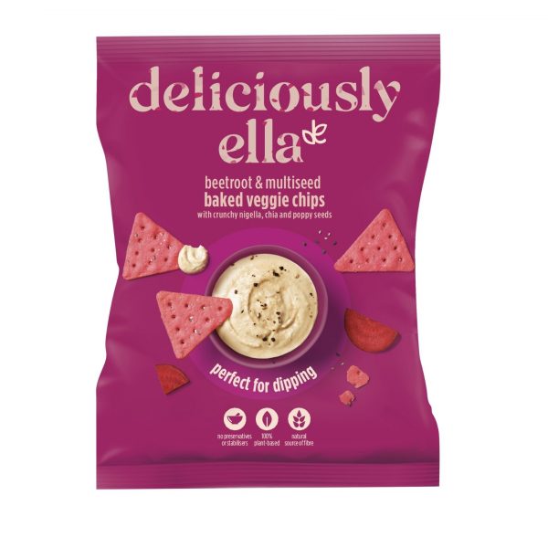 Deliciously Ella - Baked Veggie Chips - Beetroot & Multiseed - 100g
