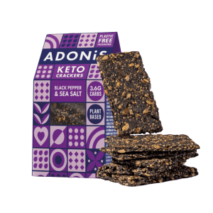 ADONIS - Crackers Céto Poivre Noir et Sel de Mer - 60g