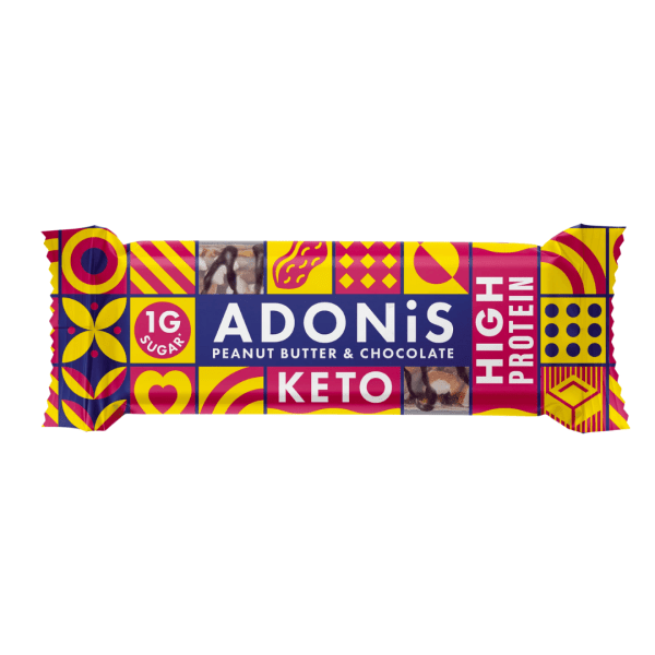 ADONIS - Erdnussbutter & Kakao Keto-Riegel - Hoher Eiweißgehalt - 45g