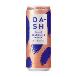 DASH peche, eau pétillante, suisse, 330ml