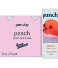 Peach, Punchy, Drink, Low sugar, 12x