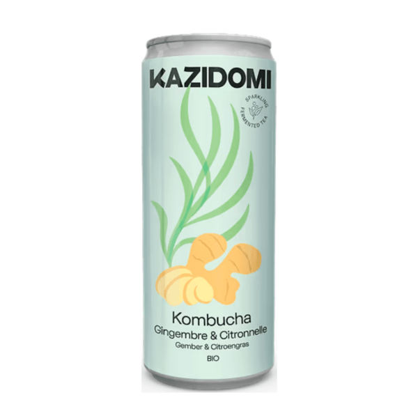 Gingembre Citronnelle Kombucha Kazidomi Canette