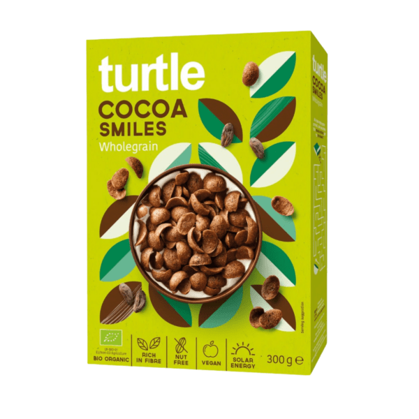 Turtle, Cocoa Smiles, céréales, chocolat, fibre